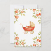 Rustic Locally Grown Clothesline Apple Baby Shower サンキューカード (裏面)