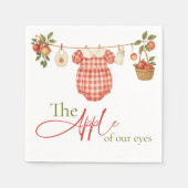 Rustic Locally Grown Clothesline Apple Baby Shower スタンダードカクテルナプキン (正面)