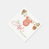 Rustic Locally Grown Clothesline Apple Baby Shower スタンダードカクテルナプキン (角)