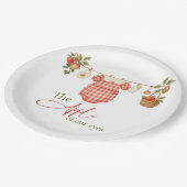 Rustic Locally Grown Clothesline Apple Baby Shower ペーパープレート (アングル)