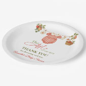 Rustic Locally Grown Clothesline Apple Baby Shower ペーパープレート (アングル)