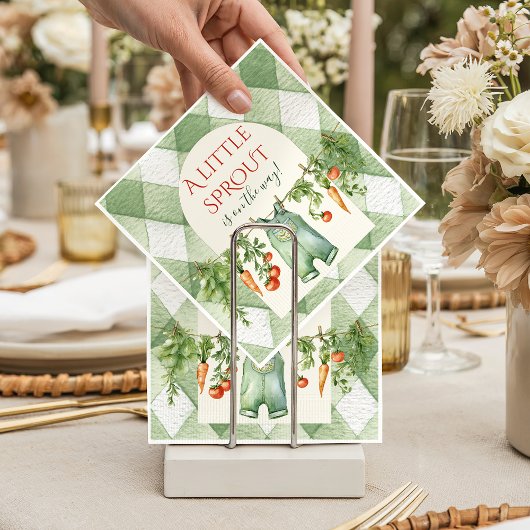Rustic Locally Grown Neutral Sprout Baby Shower スタンダードランチョンナプキン