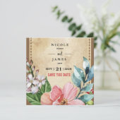 Rustic Look Watercolor Floral セーブザデート (スタンド正面)