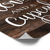 Rustic LOVE AND A CUPCAKE Sign Print ポスター (角)
