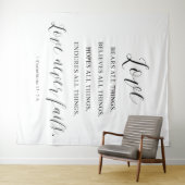 Rustic “Love Never Fails” Wedding  Backdrop タペストリー (インサイチュ(横))