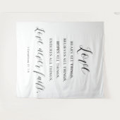Rustic “Love Never Fails” Wedding  Backdrop タペストリー (正面(横))