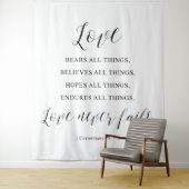 Rustic “Love Never Fails” Wedding  Backdrop タペストリー (インサイチュ)