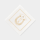 Rustic Love Western Horseshoe Monogram Wedding 箔ナプキン (右)