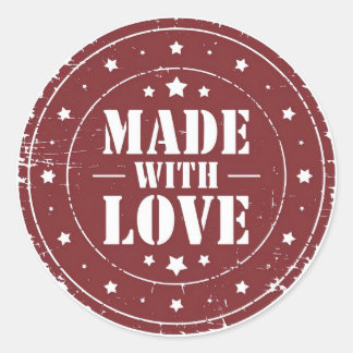 Rustic “Made With Love” – Handmade Small Business ラウンドシール
