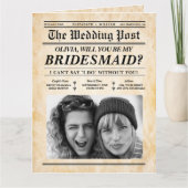 Rustic Maid of Honor 友人代表の花嫁への提案新聞 カード (正面)