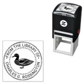 Rustic Mallard Duck Standing Library Book Name セルフインキングスタンプ (インサイチュ)
