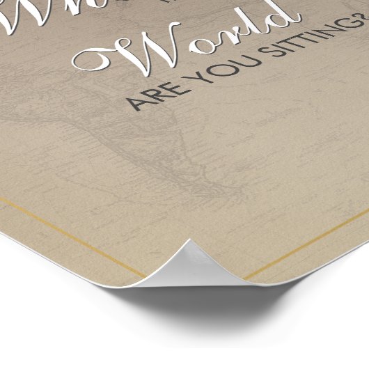 Rustic Map Bridal Shower Seating Sign  ポスター (角)