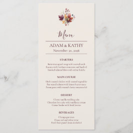 Rustic Maple Leaf Fall Wedding Menu Card メニュー