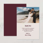 Rustic Maple Leaf Fall Wedding Thank You Card サンキューカード (正面/裏面)