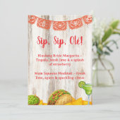 Rustic Margarita Bar Sign | Neutral Fiesta Bridal 招待状 (スタンド正面)