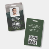 Rustic Masculine Forest Mountains Outdoors バッジ (正面＆裏面)