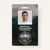 Rustic Masculine Forest Mountains Outdoors バッジ (正面)