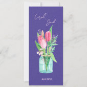 Rustic Mason Jar Floral Wedding Program Card 招待状 (正面)