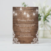 Rustic Mason Jar Lights Wedding Reception Details エンクロージャーカード (スタンド正面)