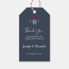 Rustic mason jar monogram navy blue wedding ギフトタグ