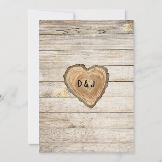 Rustic Mason Jar on Wood Wedding Invitation 招待状 (裏面)