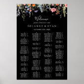 Rustic Meadow Botanical Alphabetical Seating Chart ポスター (正面)