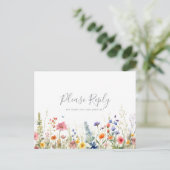 Rustic Meadow Botanical Menu Choice RSVP Postcard ポストカード (スタンド正面)