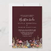 Rustic Meadow Botanical Nuestra Boda Wedding 招待状 (正面)