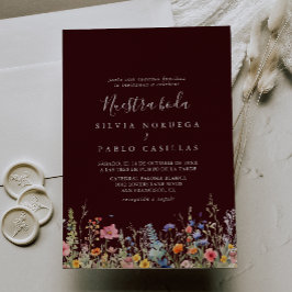 Rustic Meadow Botanical Nuestra Boda Wedding 招待状