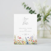 Rustic Meadow Botanical Save the Date ポストカード (スタンド正面)