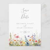 Rustic Meadow Botanical Save the Date ポストカード (正面)