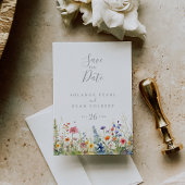 Rustic Meadow Botanical Save the Date ポストカード