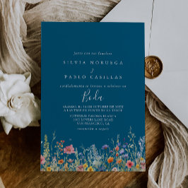 Rustic Meadow Botanical Spanish Wedding 招待状