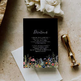 Rustic Meadow Botanical Wedding Directions エンクロージャーカード