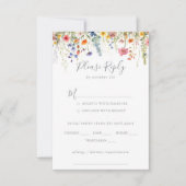 Rustic Meadow Botanical Wedding Menu Choice RSVP (正面)