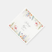 Rustic Meadow Botanical Wedding Napkin スタンダードカクテルナプキン (角)