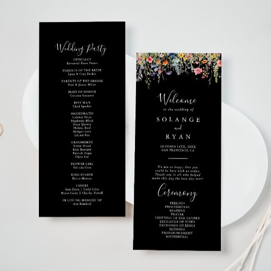 Rustic Meadow Botanical Wedding Program プログラム