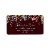 Rustic Meadow Botanical Wedding RSVP Address Label ラベル (正面)