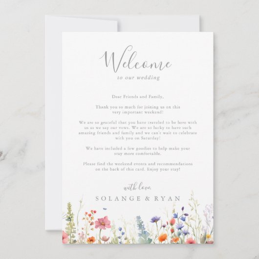 Rustic Meadow Botanical Wedding Welcome Letter (正面)