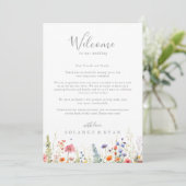 Rustic Meadow Botanical Wedding Welcome Letter (スタンド正面)