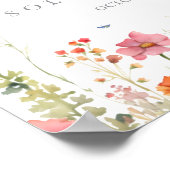 Rustic Meadow Botanical Wedding Welcome Sign ポスター (角)