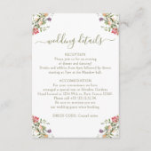 Rustic Meadow Floral Country Wedding Details Cards エンクロージャーカード (正面)