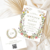 Rustic Meadow Flower Country Wedding Invitation 招待状