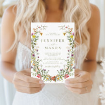 Rustic Meadow Flower Country Wedding Invitation