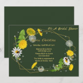 Rustic Meadow Flowers Bridal Shower 招待状 (正面/裏面)