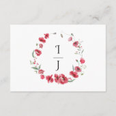 Rustic Meadow Poppy & Lavender Watercolor Wedding エンクロージャーカード (裏面)