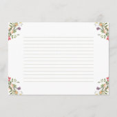 Rustic Meadow Wildflower Bridal Shower Recipe Card エンクロージャーカード (裏面)