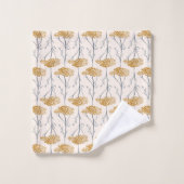 Rustic Meadow Yarrow Wildflower Botanical Ochre バスタオルセット (ウォッシュタオル)