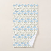 Rustic Meadow Yarrow Wildflower Botanical Sky Blue バスタオルセット (ハンドタオル)