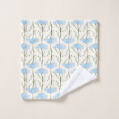 Rustic Meadow Yarrow Wildflower Botanical Sky Blue バスタオルセット (ウォッシュタオル)